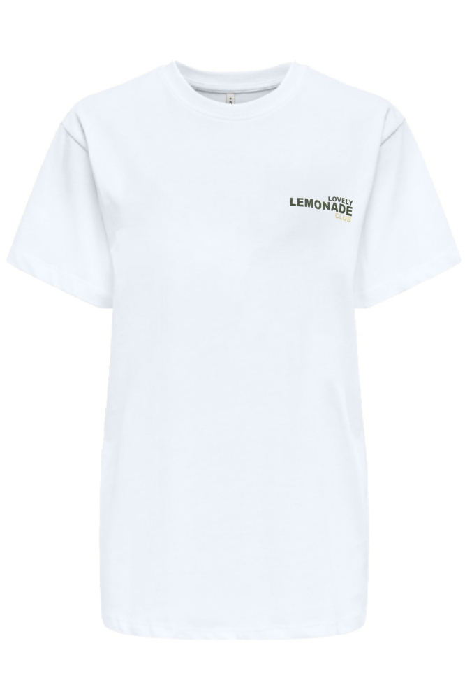 ONLVIVVI LIFE S/S LOVELY TOP CS JRS 15357393 BRIGHT WHITE/LEMONADE